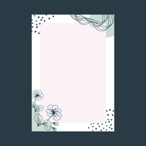 Abstract Shape and Line Border Paper A4 Document | Scrapbook | Journal | Decorative Paper | Pattern | A4 Paper
