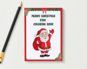 Merry Christmas Kids Coloring Book | Happy Christmas | Digital Print | Vacation Activity for Kids | Coloring Page Digital Print Out