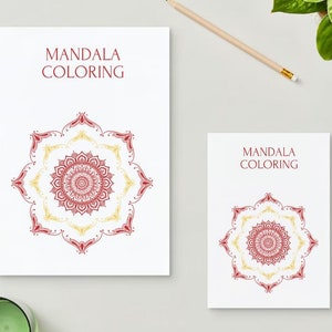 Simple Mandala Coloring Pages for Adults, Teens, and Kids / 15 Coloring Pages / Digital Printable Coloring Pages / Floral Designs / Patterns