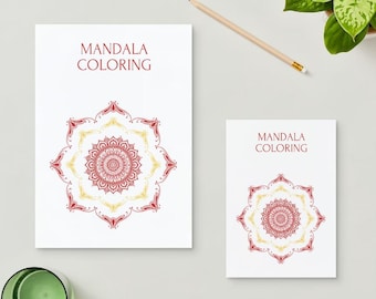 Simple Mandala Coloring Pages for Adults, Teens, and Kids / 15 Coloring Pages / Digital Printable Coloring Pages / Floral Designs / Patterns