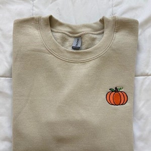 Unisex Embroidered Pumpkin Crewneck