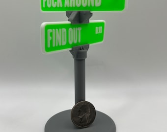 Small F*** Around and Find out street sign, 3D printed