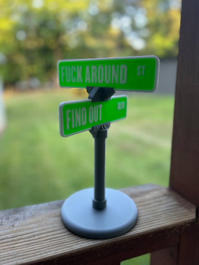 F*** Around and Find Out Street Sign, 3D Printed Version - Etsy