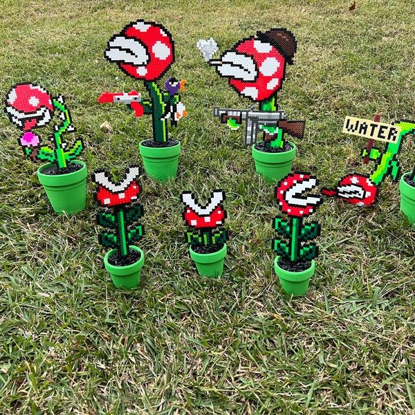 Cute variety of Super Mario bros Piranha plants in all different sizes