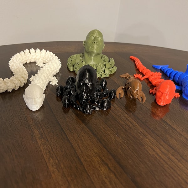 3D printed FUNNY and COOL "The Rock" 3D articulated figures.