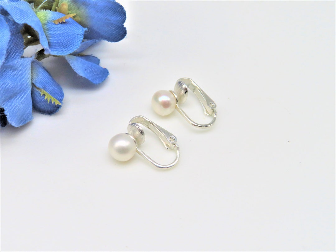 7 Mm Freshwater Pearl Clip on Earrings Small Freshwater Pearl Etsy