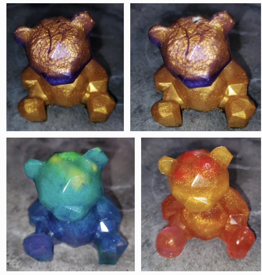 Epoxy Resin Figurine Bear Colorful Collectibles by Polinazee Etsy