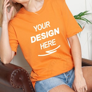 Bella Canvas  |  3001 |  Unisex  |  Mockup  |  Jersey  |  Short Sleeve  |  Crew Neck Tee  |  Burnt Orange