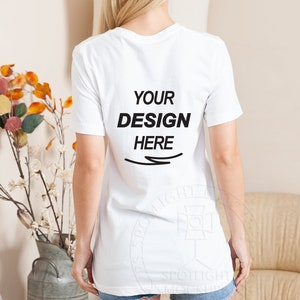 Bella Canvas  |  6413 |  Women&#39;s  |  Mockup  |  Relaxed Triblend  |  Short Sleeve  |  Crew Neck Tee  |  White