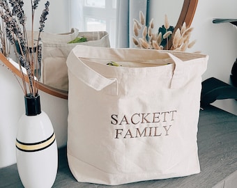 Custom Embroidery Canvas Tote Bag /Custom Bridal gift/Hospital Bag/ Hospital Nurse Gift bag/ Mama gift/College student gift/Neighbor gift