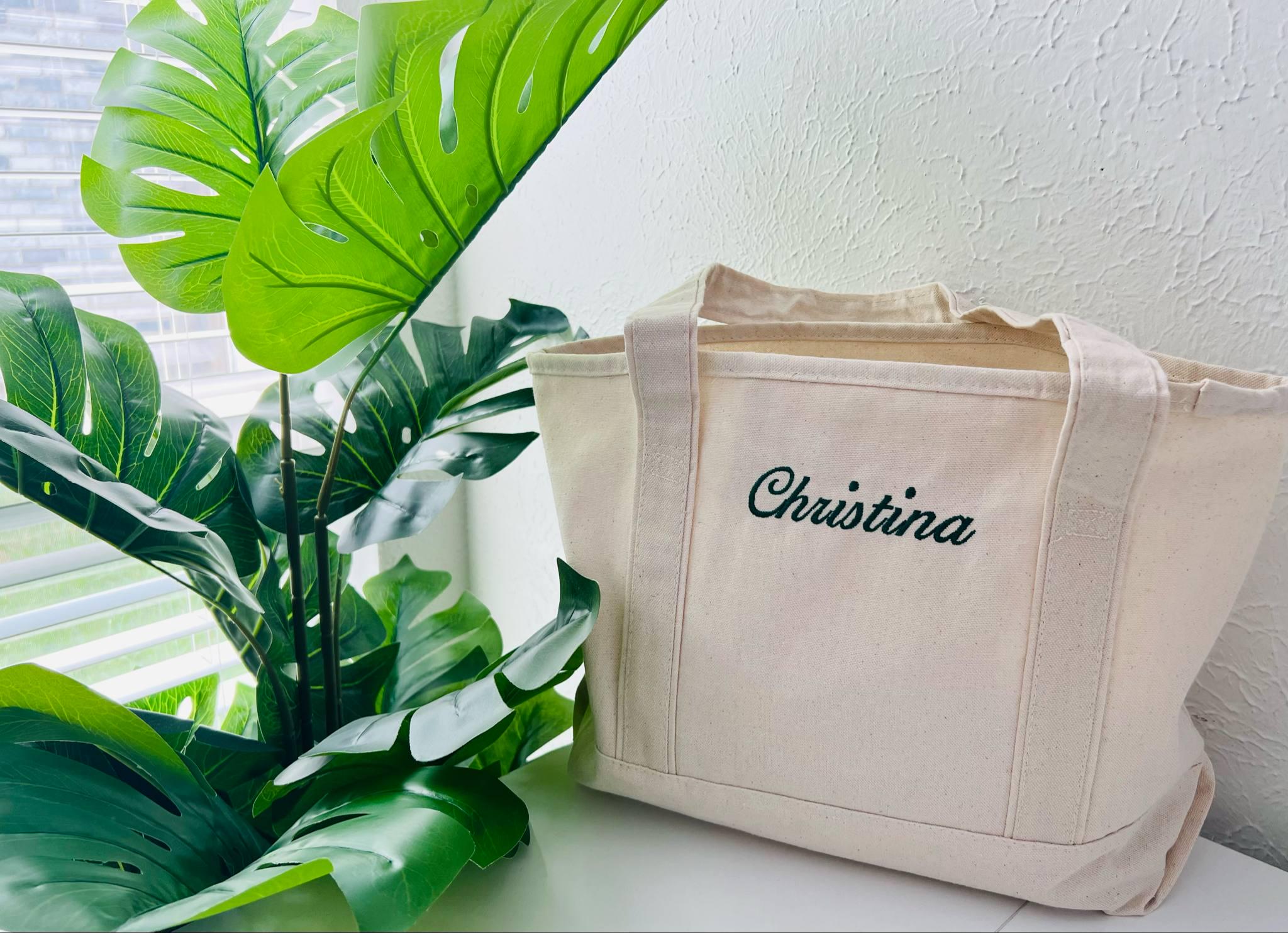Personalized Canvas Tote, Bachelorette Gift Bag, Bridesmaid Gifts, Monogramed Beach Bag, Embroidered Tote, Bridal Gifts, Custom Embroidery