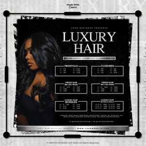DIY Hair Bundles Price List Template: Luxury Hair Business (Edit In Canva)