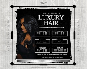 DIY Hair Bundles Price List Template: Luxury Hair Business (Edit In Canva)