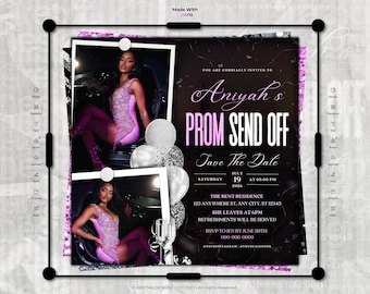 Prom Send Off Invitation Flyer | Editable Canva Template (Digital File)