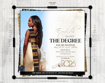 Editable Graduation Party Invitation Flyer: Class of 2026 (Canva Template)