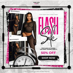 Boutique Flash Sale Flyer | Clothing Brand Template (Canva)