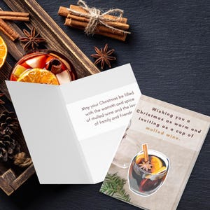 Carte de voeux de Noël parfumée au vin chaud