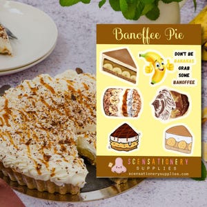 Folha de adesivos com aroma de torta de Banoffee