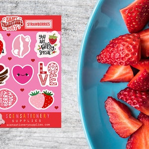 Feuille d'autocollants parfumés à la fraise