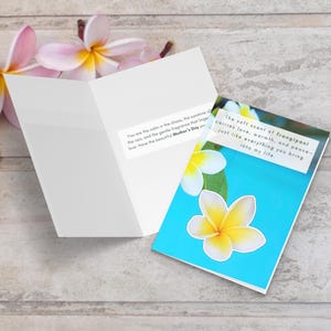 Cartão de felicitações com aroma de frangipani para o dia das mães