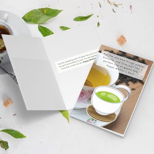 Cartão de felicitações com aroma de chá verde para o Dia das Mães