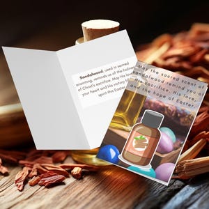 Cartão de felicitações com aroma de Páscoa cristã de sândalo