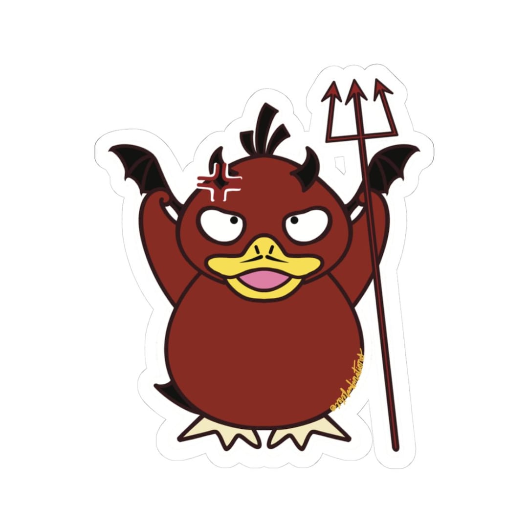 Evil Duck Sticker Poke Sticker - Kawaii Devil Duck Vinyl, Halloween Accessory - Etsy