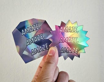 Rocky Inspired Project Hail Mary  Amaze, Amaze, Amaze Holographic Vinyl Stickers 2.5"