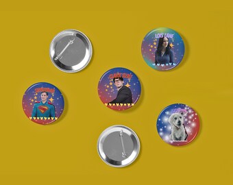 DCU Superman 2025 58mm 2.28in Button Pins Clark Kent Lois Lane Hawk Girl Mister Terrific Guy Gardner Lex Luthor Krypto