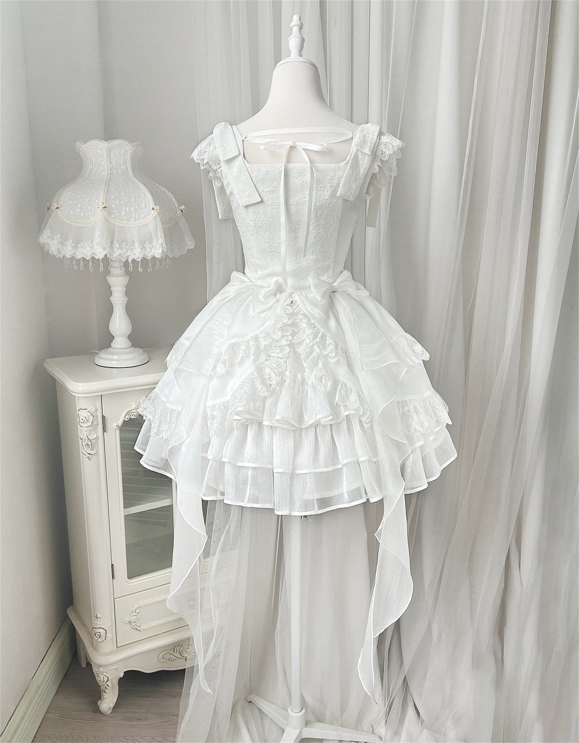 Sweet Rose White Mesh Lolita Dress With Rose Corset White - Etsy Sweet Rose White Mesh Lolita Dress With Rose Corset White - Etsy