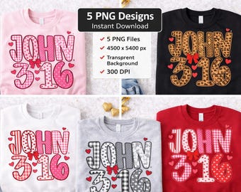 John 3:16 Valentine Shirt | Christian Love Design (Digital Download)