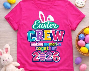 Easter Crew 2026 PNG, Bunny Ears Family Matching Design (Sublimation Download)