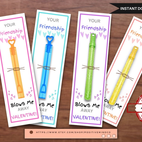 Bubble Valentines Printable , Bubble wands printable, valentine kids printable, Valentine printable, kids valentine, bubble tubes printable