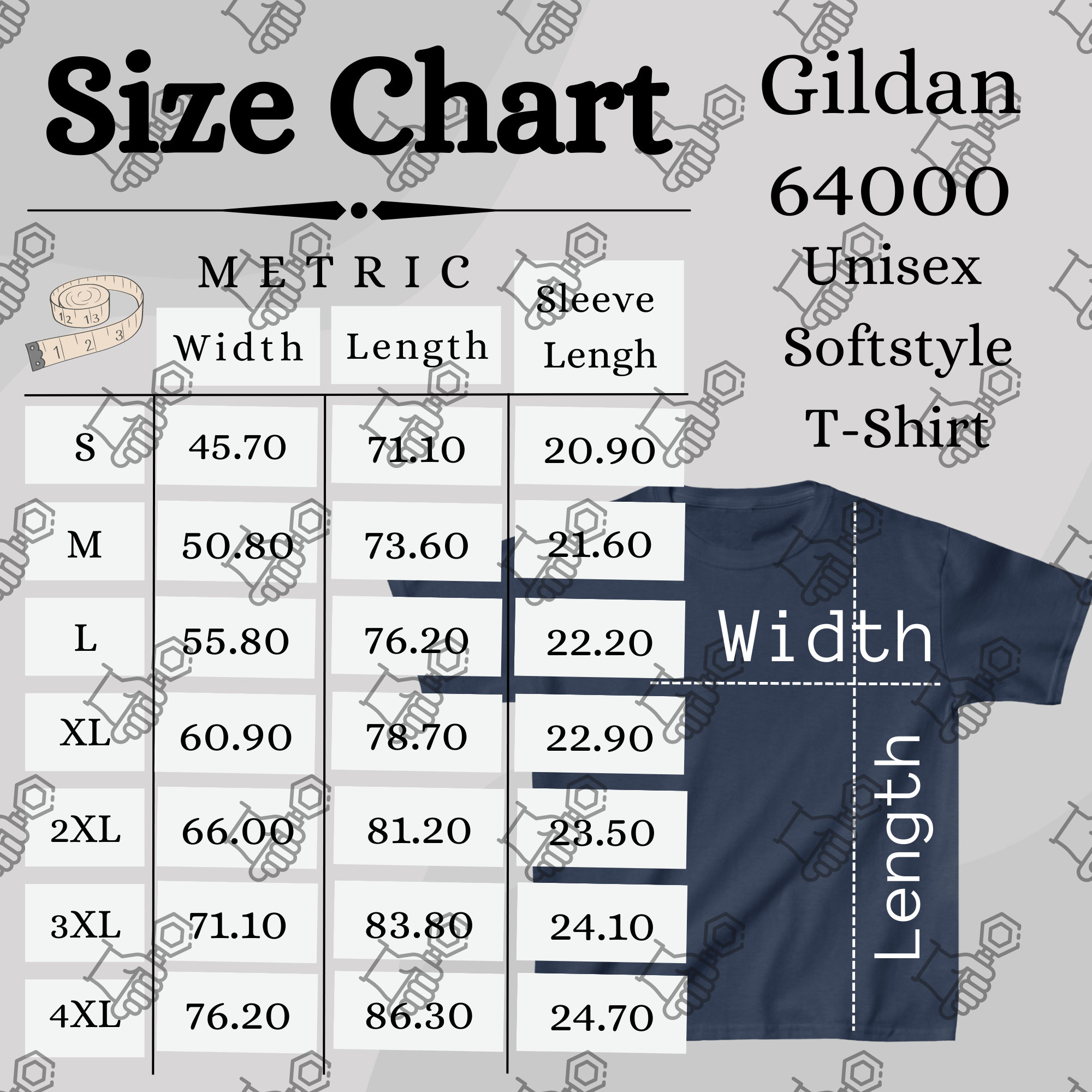 Gildan Heren 64000 T-shirt (Pack van 5), Wit, L