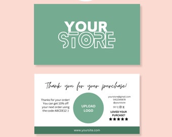 Customizable Thank You Card Template - Digital Printable Editable Cards For Customer Purchase - Choose your own colors and fonts