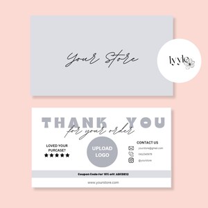 Customizable Thank You Card Template - Digital Printable Editable Cards For Customer Purchase - Choose your own colors and fonts