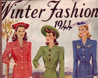 Australian Home Journal 1944 Winter Pattern Catalog PDF - Vintage 1940s WWII Era Fashion Inspiration