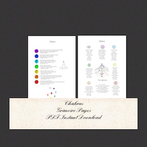 Chakras / Livro das Sombras / Guia das Bruxas / Wiccan / Pagão / Grimório / Simbolismo / Download instantâneo de PDF