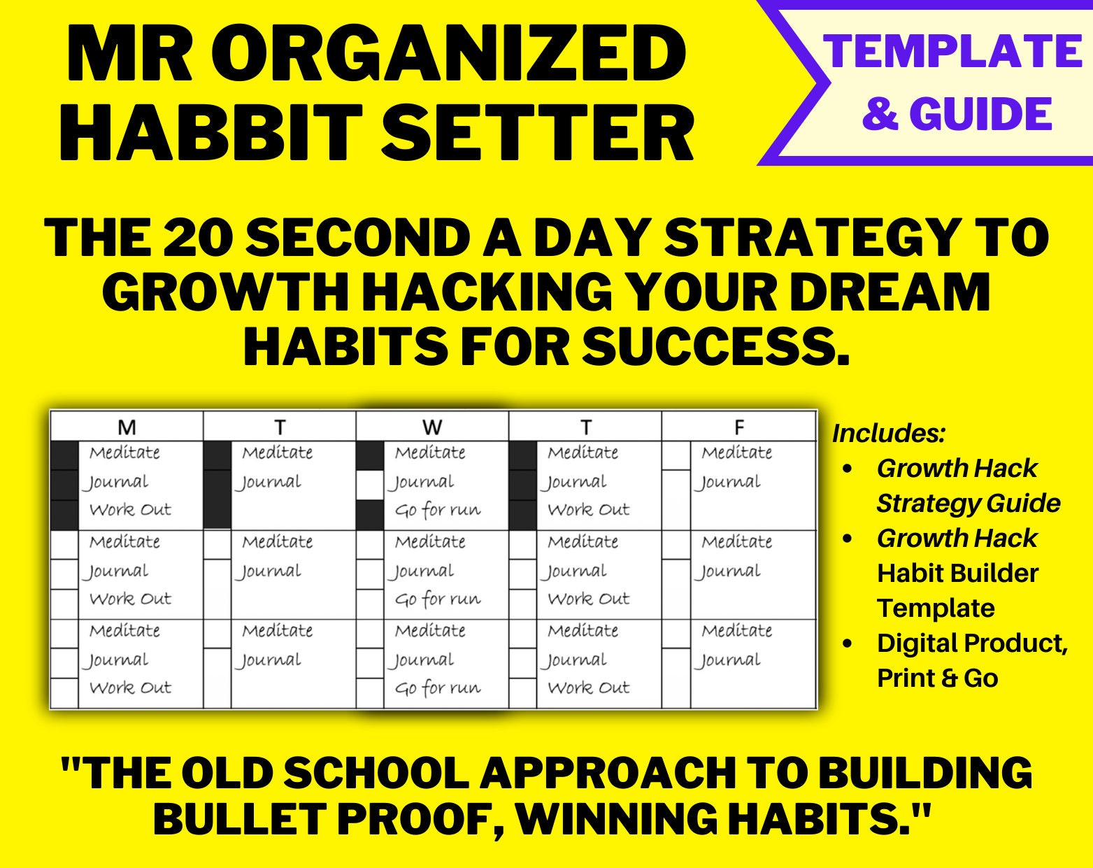 Habit Setter by Mr Organized | Habit Builder Checklist Planner | Growth ...