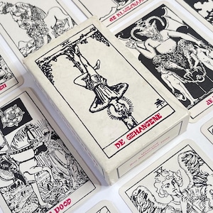 Vintage Rider Waite Black & White Bert Bakker Dutch Rider Waite Smith Tarot Cards anni '70, mazzo di tarocchi raro, carte dei tarocchi fuori catalogo OOP