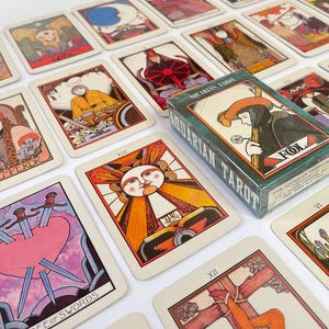 Aquarian Tarot von David Palladini, 78 Karten Tarot Deck mit kleinem weißen Buch & Box neue versiegelte Vintage Tarot Karten, seltene Tarot vergriffen