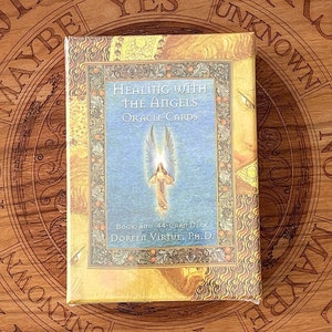 Doreen Virtue Healing with the Angels Oracle Cards neuves scellées, jeu de 44 cartes et guide, cartes de tarot vintage cartes oracle rares
