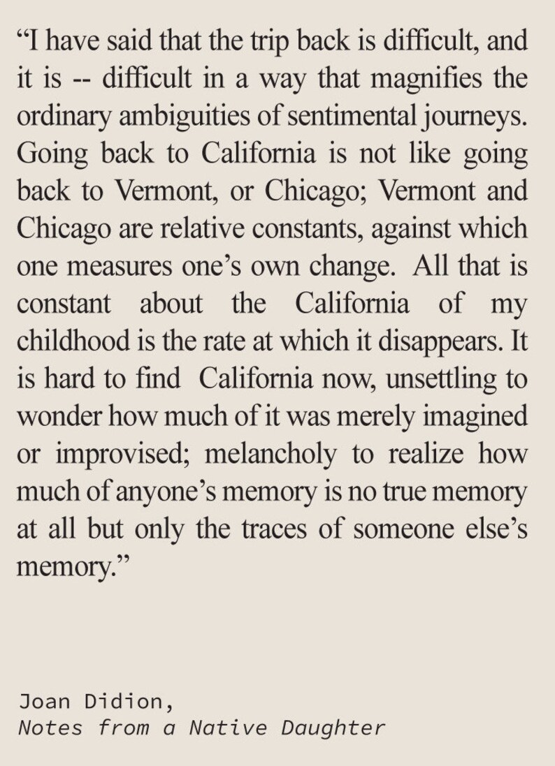Joan Didion Notes From A Native Daughter Joan Didion Poster Retro Los Angeles Poster Writer Wall Art - Etsy