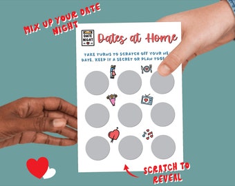 At Home Date Scratch Card | Date Night Card | Adult Scratch Card | Valentines Day Scratch Card | Date Ideas