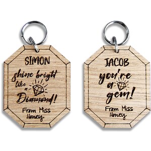 End of Year Term Gift From Teacher Personalised Wooden Shine Bright like a Diamond / You’re a Gem School Leavers 2024 Teacher Pupil Gift