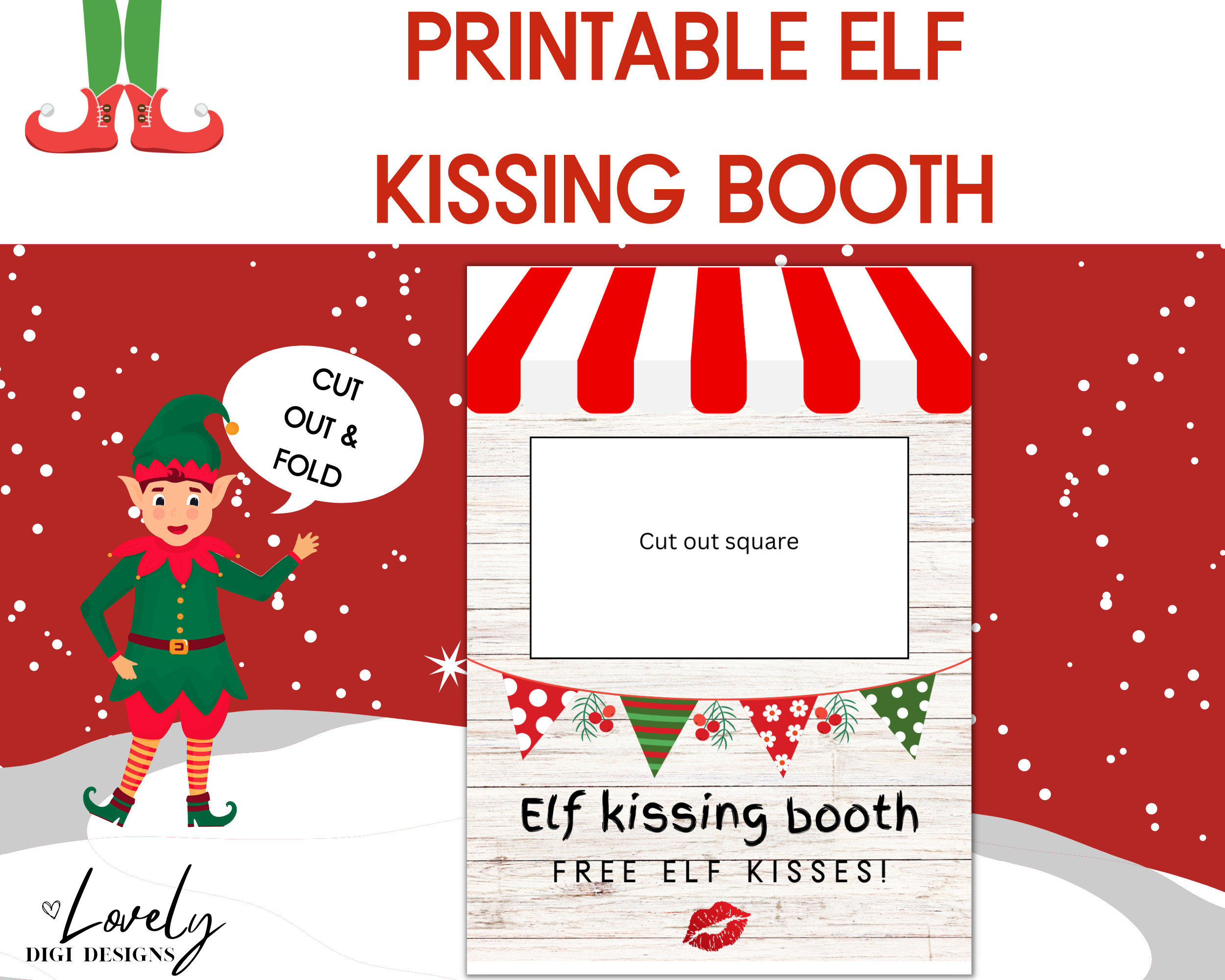 Elf On The Shelf Kissing Booth Printable Web Elf On The Shelf Kissing 