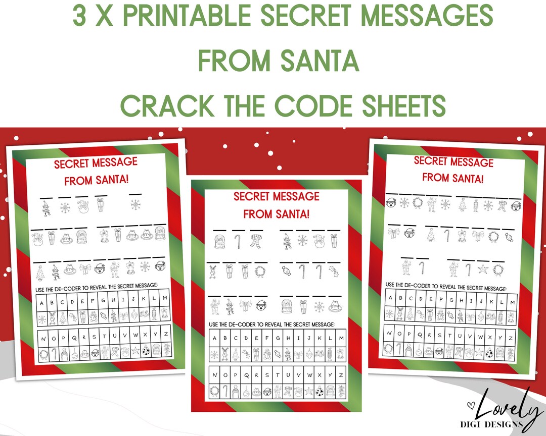 Printable Secret Messages From Santa Christmas Crack the Etsy