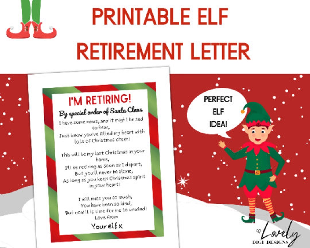 Printable Elf Retirement Letter Last Year With the Elf Elf Etsy Printable Elf Retirement Letter Last Year With the Elf Elf Etsy