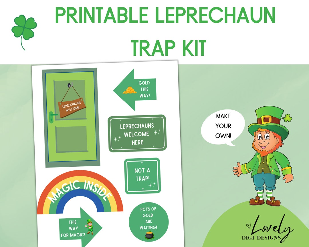Printable St. Patrick's Day Leprechaun Trap Kit St