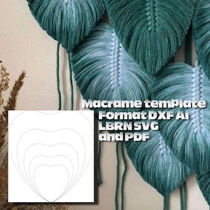 Cutting template for macramé leaf